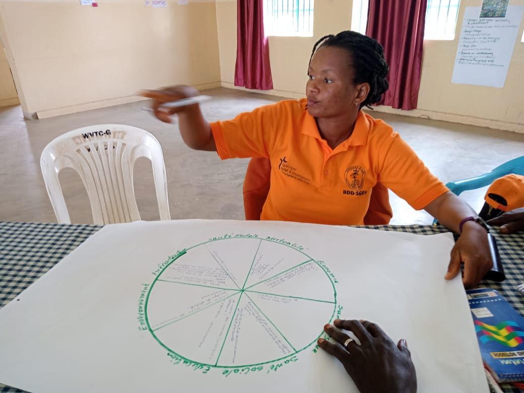 A trainee during a learning visit at Goli Women Vocational Training centre